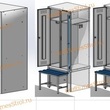 Шкаф гардеробный двухсекционный 2 двери (с нишей для скамьи) 1850*500*700 S-0,5мм - uralbiznesstroi.ru – Омск