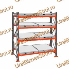 Стеллаж с выкатными платформами  2000*1800*1050 4 яруса 8 платформ - uralbiznesstroi.ru – Омск