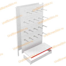 Стеллаж торговые перфорированный 1450*300*1000 с крючками - uralbiznesstroi.ru – Омск