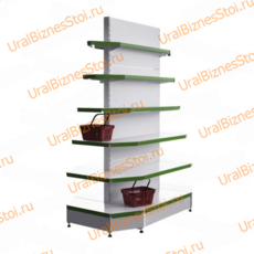 Стеллаж островной с торцевыми полками 2350*300*1200 6 полок - uralbiznesstroi.ru – Омск