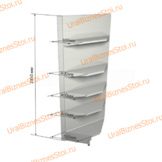 Торговый угловой стеллаж 2350*500*900 5 полок - uralbiznesstroi.ru – Омск