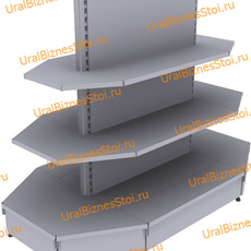 Стеллаж островной с торцевыми полками 1450*500*900 3 полки - uralbiznesstroi.ru – Омск