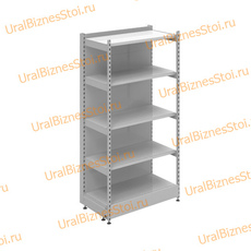 Торговый пристенный стеллаж с передней стойкой 1950*300*1200 5 полок - uralbiznesstroi.ru – Омск