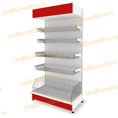 Торговый стеллаж с корзиной 2350*500*1200 - uralbiznesstroi.ru – Омск