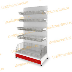 Торговый стеллаж с корзиной 1950*500*600 - uralbiznesstroi.ru – Омск