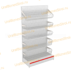 Торговый стеллаж с корзиной 1950*400*1000 - uralbiznesstroi.ru – Омск
