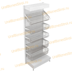 Торговый стеллаж с корзиной 2350*500*1200 - uralbiznesstroi.ru – Омск