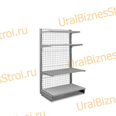 Торговый пристенный стеллаж сеткой 1950*400*600 4 полки - uralbiznesstroi.ru – Омск