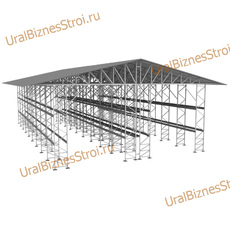 Быстровозводимый (каркас) склад 12000*25000*8000 мм 3 яруса - uralbiznesstroi.ru – Омск