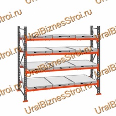 Стеллаж с выкатными платформами  3000*2700*1050 4 яруса 12 платформ - uralbiznesstroi.ru – Омск