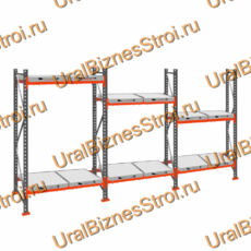 Стеллаж с выкатными платформами  3000*5400*1050 2 яруса 12 платформ - uralbiznesstroi.ru – Омск