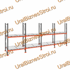 Стеллаж с выкатными платформами  2500*7200*1050 2 яруса 16 платформ - uralbiznesstroi.ru – Омск