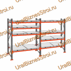 Стеллаж с выкатными платформами  2500*3600*1050 4 яруса 16 платформ - uralbiznesstroi.ru – Омск