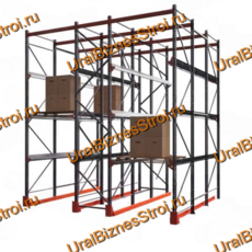 Стеллаж паллетный набивной (5000х4540х4000 мм), 3 линии, 3 яруса - uralbiznesstroi.ru – Омск