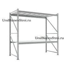 Грузовой стеллаж 2040*600*2500 2 яруса навесных с настилом (оцинк.) - uralbiznesstroi.ru – Омск