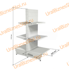 Торговый островной стеллаж 1450*500*900 3 полки - uralbiznesstroi.ru – Омск