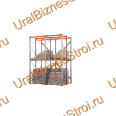 Стеллаж паллетный набивной (4000х3060х1800 мм), 2 линии, 2 яруса - uralbiznesstroi.ru – Омск