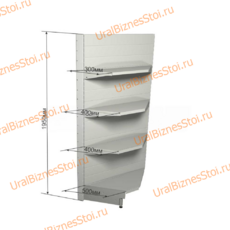 Торговый угловой стеллаж 1950*500*900 4 полки - uralbiznesstroi.ru – Омск