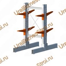 Стеллаж консольный двусторонний 2000х1150х2020 мм тяжелый 3 яруса - uralbiznesstroi.ru – Омск