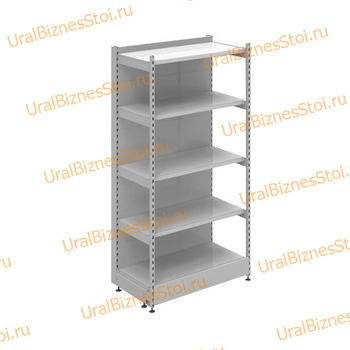 Торговый пристенный стеллаж с передней стойкой 1950*500*1200 5 полок - uralbiznesstroi.ru – Омск