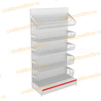 Торговый стеллаж с корзиной 1950*400*1000 - uralbiznesstroi.ru – Омск