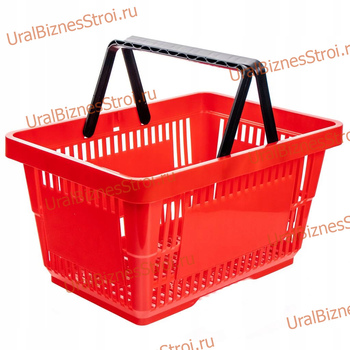 Корзина-пластик (20л) с 2-я ручк, цвет-красный - uralbiznesstroi.ru – Омск