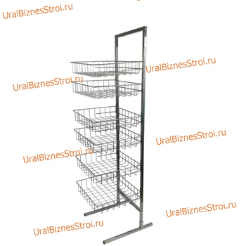 Стойка прикассовая 1800х400х450 , 6 корзин - uralbiznesstroi.ru – Омск