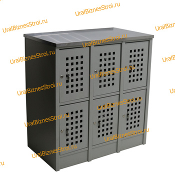  Шкаф сумочный разборный 915х500х970 (ШхГхВ) 6-ячеечный (стол-тумба из нержавайки) S-0,6мм - uralbiznesstroi.ru – Омск
