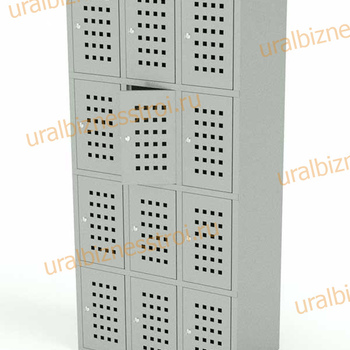  Шкаф сумочный разборный 900х500х1850 (ШхГхВ) 4х секционный 12-ячеечный S-0,5 мм - uralbiznesstroi.ru – Омск