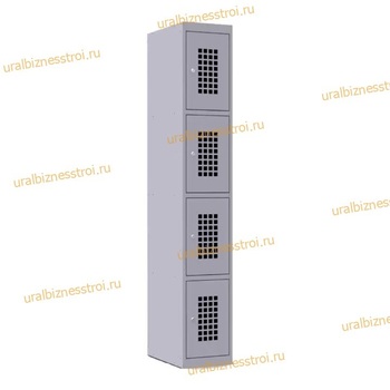  Шкаф сумочный разборный 300х500х1850 (ШхГхВ) 4-ячеечный 1х секционный S-0,7мм (Основная секция) - uralbiznesstroi.ru – Омск