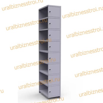  Шкаф сумочный разборный 300х500х1850 (ШхГхВ) 1х секционный 8-ячеечный S-0,8 мм (Дополнительная секция) - uralbiznesstroi.ru – Омск