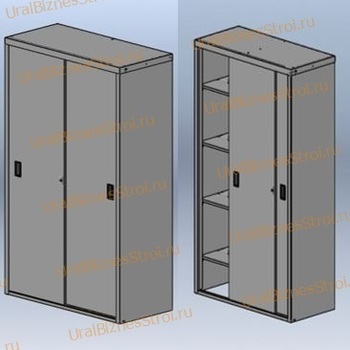 Шкаф архивный купе 2000*1800*450 двухсекционный 2 раздвижные двери - uralbiznesstroi.ru – Омск