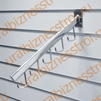 F 112 Кронштейн наклонный, с 5-ю крючками , 400 мм, хром - uralbiznesstroi.ru – Омск