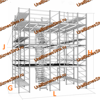 Мезонинный стеллаж 30м*16м 2 этажа 960 м2 - uralbiznesstroi.ru – Омск
