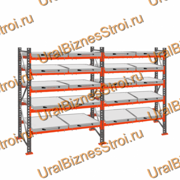 Стеллаж с выкатными платформами  3000*3600*1050 5 яруса 20 платформ - uralbiznesstroi.ru – Омск