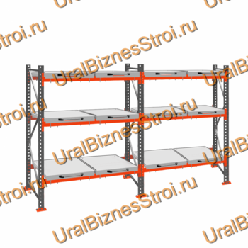 Стеллаж с выкатными платформами  2500*3600*1050 3 яруса 12 платформ - uralbiznesstroi.ru – Омск