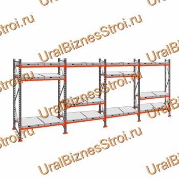 Стеллаж с выкатными платформами  2500*7200*1050 3 яруса 24 платформы - uralbiznesstroi.ru – Омск