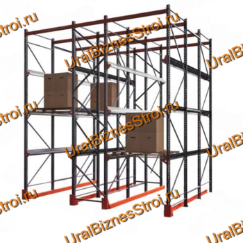 Стеллаж набивной паллетный (5000х4540х5000 мм), 3 линии, 3 яруса - uralbiznesstroi.ru – Омск