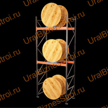 Паллетный стеллаж для катушек 3500*1050*2700 2 яруса 1210 кг на ярус - uralbiznesstroi.ru – Омск