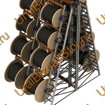Стеллаж для кабельных барабанов 2400*3000*1050 мм на 6 барабанов - uralbiznesstroi.ru – Омск