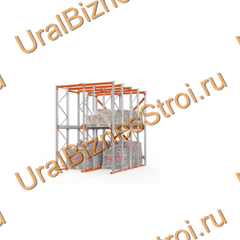 Стеллаж набивной паллетный (4000х3060х5000 мм), 2 линии, 2 яруса - uralbiznesstroi.ru – Омск