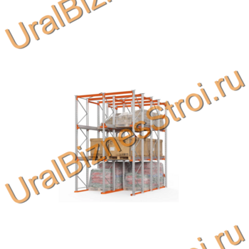 Стеллаж набивной паллетный (4500х3060х6000 мм), 2 линии, 3 яруса - uralbiznesstroi.ru – Омск